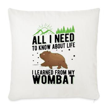 Wombat australien - Housse de coussin décorative 45 x 45 cm - blanc nature - Devant