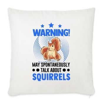 Avertissement Écureuil Écureuil gris - Housse de coussin décorative 45 x 45 cm - blanc nature - Devant