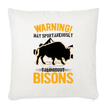 Warning Buffalo Bison Water Buffalo - Sofa pillowcase 17,3'' x 17,3'' (45 x 45 cm) - natural white - Front