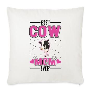Meilleure maman de vache jamais vache maman agriculteur - Housse de coussin décorative 45 x 45 cm - blanc nature - Devant