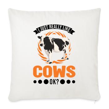J’aime vraiment Cows Cattle Breeder Cow - Housse de coussin décorative 45 x 45 cm - blanc nature - Devant