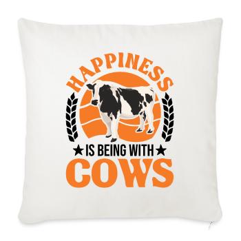 Cow Luck Farmer Cattle breeder Cows - Sofa pillowcase 17,3'' x 17,3'' (45 x 45 cm) - natural white - Front