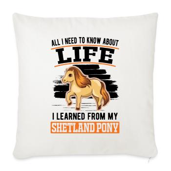 Shetland Pony Shetland Pony Shetty - Housse de coussin décorative 45 x 45 cm - blanc nature - Devant