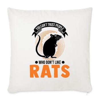 Rat Gift Domestic Rat Rat Owner - Sofa pillowcase 17,3'' x 17,3'' (45 x 45 cm) - natural white - Front