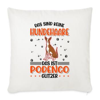 Podenco Glitzer Spanischer Windhund Podenco - Sofakissenbezug 45 x 45 cm - Naturweiß  - Vorne