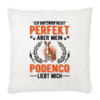 Podenco Spanischer Windhund Ibizan Hound - Sofakissenbezug 45 x 45 cm - Naturweiß  - Vorne