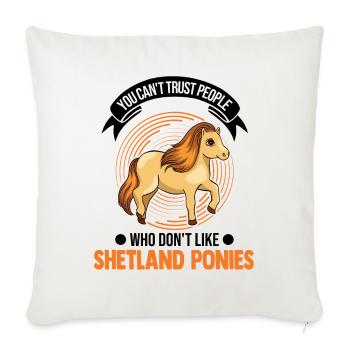 Shetland Pony Cadeau Shetty - Housse de coussin décorative 45 x 45 cm - blanc nature - Devant