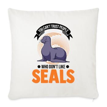 Seal Gift Sea Lion Seal - Sofa pillowcase 17,3'' x 17,3'' (45 x 45 cm) - natural white - Front