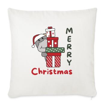 Hippo Christmas Gift Winter Animals Hippos - Sofa pillowcase 17,3'' x 17,3'' (45 x 45 cm) - natural white - Front