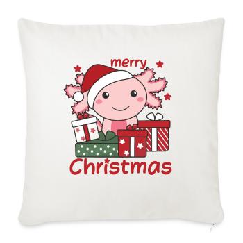 Axolotl Cadeau de Noël Animaux d’hiver Axolotl - Housse de coussin décorative 45 x 45 cm - blanc nature - Devant