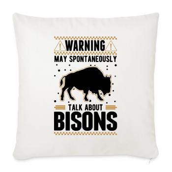 Warning Buffalo Bison Water Buffalo - Sofa pillowcase 17,3'' x 17,3'' (45 x 45 cm) - natural white - Front