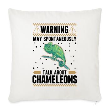 Warning Chameleon Gift Chameleon - Sofa pillowcase 17,3'' x 17,3'' (45 x 45 cm) - natural white - Front