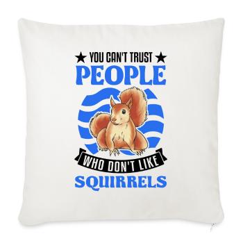 Cadeau Écureuil Gris Écureuil - Housse de coussin décorative 45 x 45 cm - blanc nature - Devant