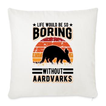 Erdferkel Geschenk Aardvark - Sofa pillowcase 17,3'' x 17,3'' (45 x 45 cm) - natural white - Front