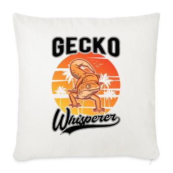 Gecko Whisperer Gecko Whisperer Leopard Gecko - Sofa pillowcase 17,3'' x 17,3'' (45 x 45 cm) - natural white - Front