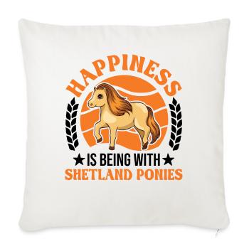 Shetland Pony Luck Shetland Pony Shetty - Housse de coussin décorative 45 x 45 cm - blanc nature - Devant