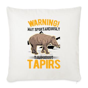 Warning Tapir Lowland Tapir - Sofa pillowcase 17,3'' x 17,3'' (45 x 45 cm) - natural white - Front