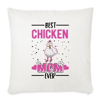 Meilleure maman de poulet jamais Hühner Mama - Housse de coussin décorative 45 x 45 cm - blanc nature - Devant