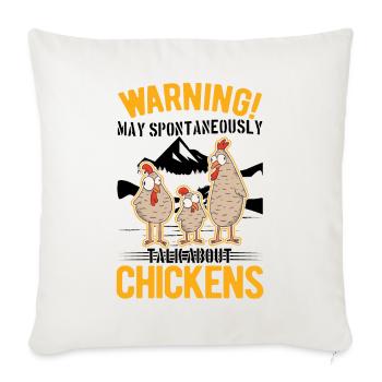 Warning Chicken Farmer Chicken - Sofa pillowcase 17,3'' x 17,3'' (45 x 45 cm) - natural white - Front