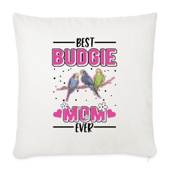 Budgie Mama Welli Parakeet - Sofa pillowcase 17,3'' x 17,3'' (45 x 45 cm) - natural white - Front