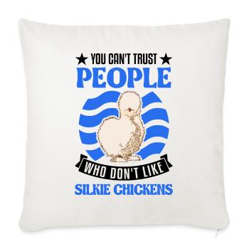 Silk Chicken Gift Silkie Chicken - Sofa pillowcase 17,3'' x 17,3'' (45 x 45 cm) - natural white - Front