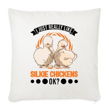 Silk Chicken Cadeau Silkie Chicken - Housse de coussin décorative 45 x 45 cm - blanc nature - Devant