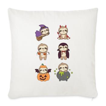 Sloth Halloween Devil Pumpkin Vampire Costume - Sofa pillowcase 17,3'' x 17,3'' (45 x 45 cm) - natural white - Front