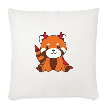 Rote Panda Halloween süßer Teufel Hexen Kostüm - Sofakissenbezug 45 x 45 cm - Naturweiß  - Vorne
