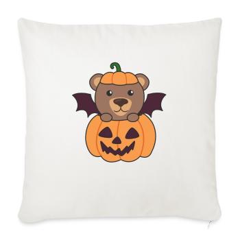 Costume de chauve-souris citrouille d’Halloween - Housse de coussin décorative 45 x 45 cm - blanc nature - Devant