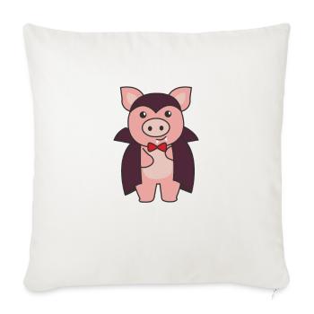 Pig Halloween Cute Devil Vampire Costume - Sofa pillowcase 17,3'' x 17,3'' (45 x 45 cm) - natural white - Front