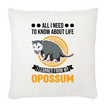 Opossum Gift Possum Pouch Rat - Sofa pillowcase 17,3'' x 17,3'' (45 x 45 cm) - natural white - Front