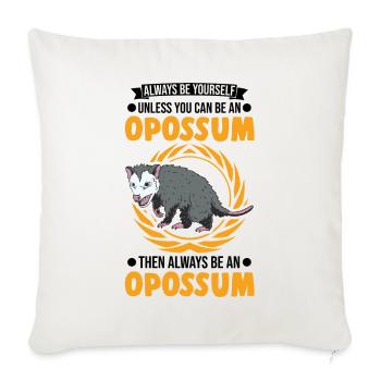 Opossum Gift Possum Pouch Rat - Sofa pillowcase 17,3'' x 17,3'' (45 x 45 cm) - natural white - Front