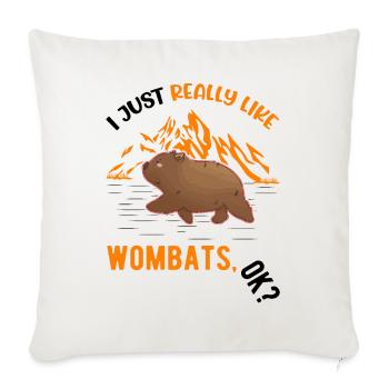J’aime vraiment Wombats - Housse de coussin décorative 45 x 45 cm - blanc nature - Devant