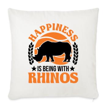 Rhinocéros Chanceux Rhinocéros - Housse de coussin décorative 45 x 45 cm - blanc nature - Devant