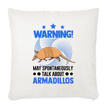 Peut parler spontanément des tatous - Housse de coussin décorative 45 x 45 cm - blanc nature - Devant