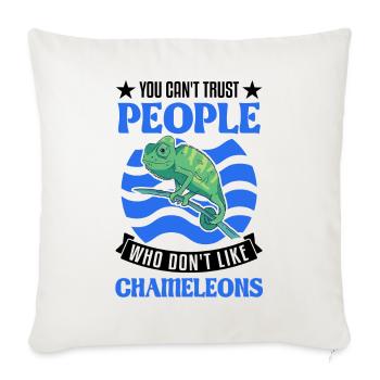 Chameleon Cadeau Caméléon - Housse de coussin décorative 45 x 45 cm - blanc nature - Devant