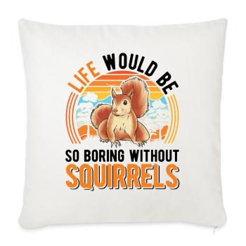 Cadeau Écureuil Écureuil Gris Écureuil - Housse de coussin décorative 45 x 45 cm - blanc nature - Devant