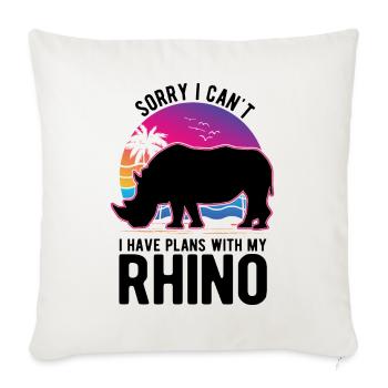 Rhinocéros Rhinocéros Rhinocéros - Housse de coussin décorative 45 x 45 cm - blanc nature - Devant