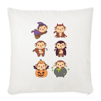 Affe Halloween Hexe Teufel Kürbis Vampier Kostüm - Sofakissenbezug 45 x 45 cm - Naturweiß  - Vorne