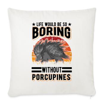 Porcupine Gift Porcupine - Sofa pillowcase 17,3'' x 17,3'' (45 x 45 cm) - natural white - Front