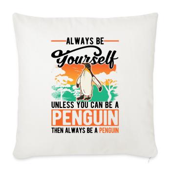 Pingouin Cadeau Pingouin - Housse de coussin décorative 45 x 45 cm - blanc nature - Devant