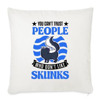 Skunk lovers - Sofa pillowcase 17,3'' x 17,3'' (45 x 45 cm) - natural white - Front