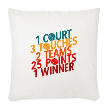 Volleyballer Spruch Für Volleyballspiel Volleyball - Sofakissenbezug 45 x 45 cm - Naturweiß  - Vorne