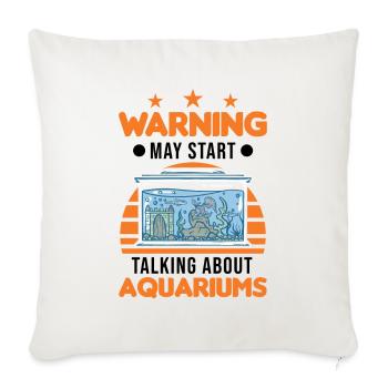 Warning Aquarium Aquaristics Aquarist Aquarist - Sofa pillowcase 17,3'' x 17,3'' (45 x 45 cm) - natural white - Front