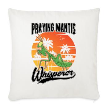 Gottesanbeterin Flüsterer Mantis Fangschrecke - Sofakissenbezug 45 x 45 cm - Naturweiß  - Vorne