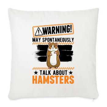 Warning Hamster Hamster Wheel Golden Hamster - Sofa pillowcase 17,3'' x 17,3'' (45 x 45 cm) - natural white - Front