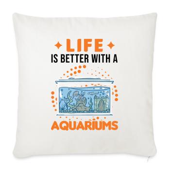 La vie est meilleure avec un Aquariums Aquascaping - Housse de coussin décorative 45 x 45 cm - blanc nature - Devant
