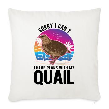 Quail Gift Quail Breeding Quail Breeder - Sofa pillowcase 17,3'' x 17,3'' (45 x 45 cm) - natural white - Front