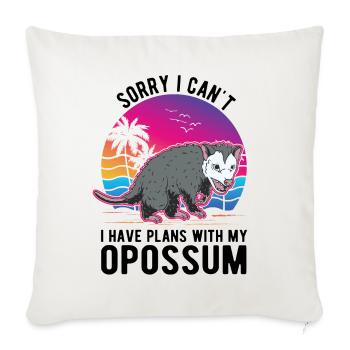 Opossum Gift Possum Pouch Rat - Sofa pillowcase 17,3'' x 17,3'' (45 x 45 cm) - natural white - Front