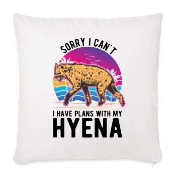 Hyäne Geschenk Erdwolf Hyena - Sofakissenbezug 45 x 45 cm - Naturweiß  - Vorne